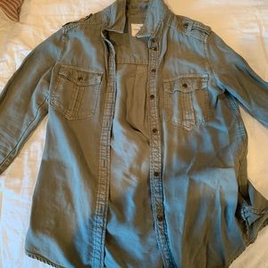 American eagle Army green button down/jacket